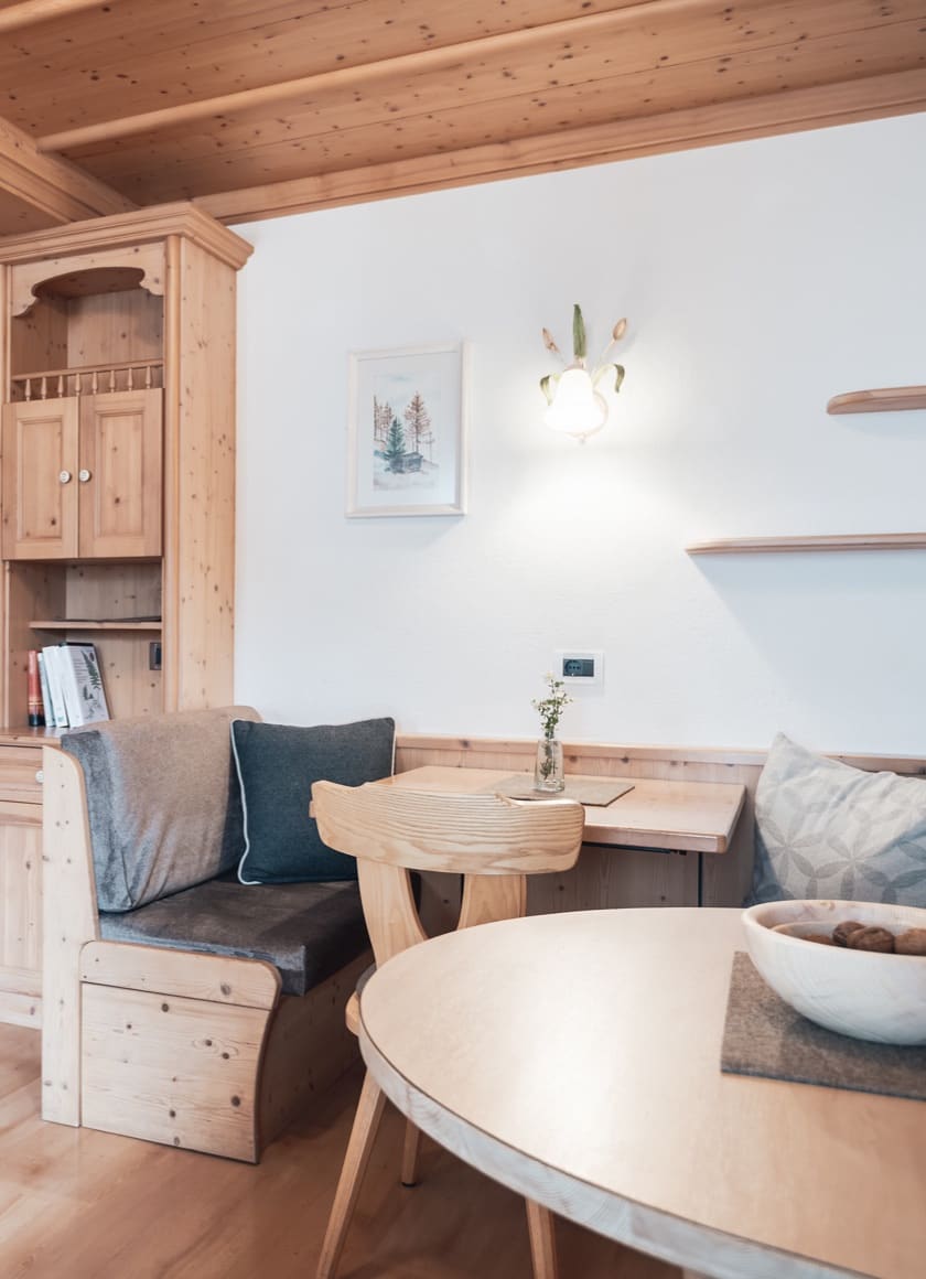 The village of Colfosco with the Sassongher from above