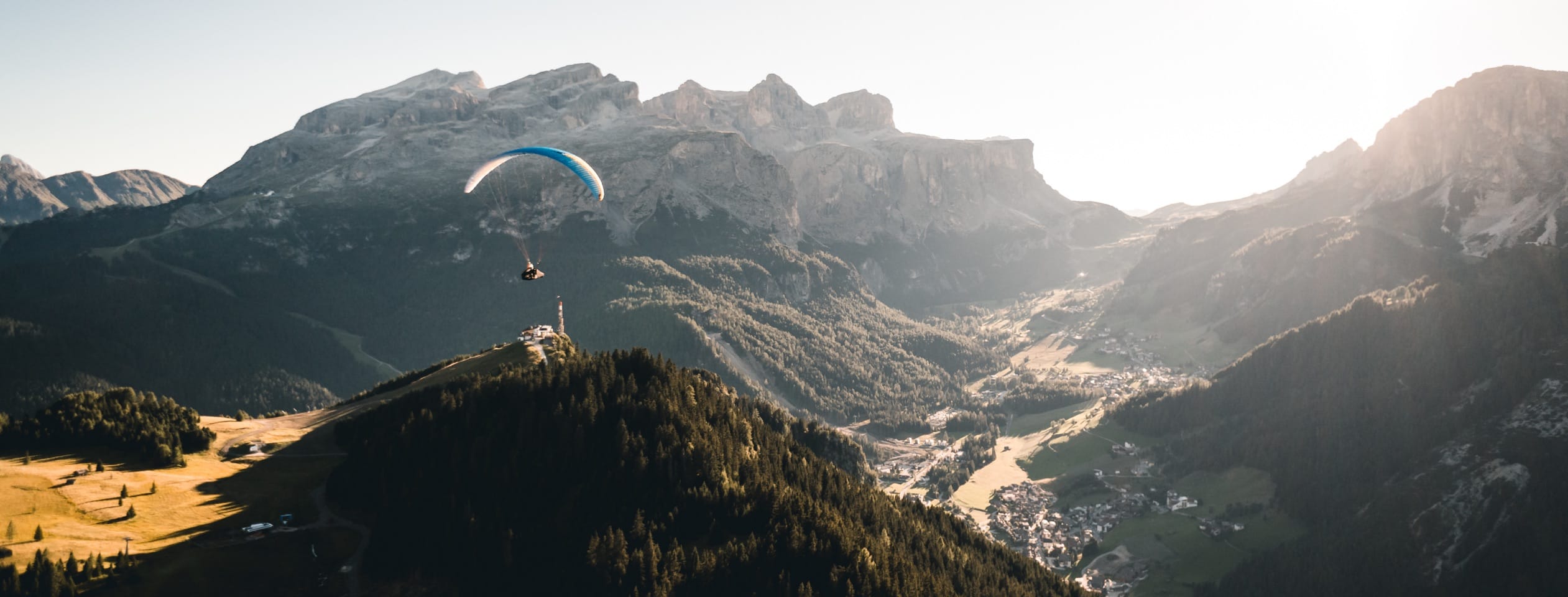 Top view of Alta Badia and Piz La Ila